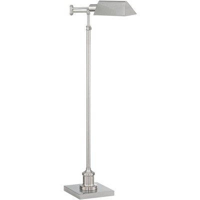 Elegant Adjustable Pharmacy Floor Lamp in Brushed Nickel