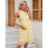Clearlove Maternity Halter Neck Dress Summer Casual Sleeveless High Waisted Flowy Pregnancy Dresses - 3 of 4