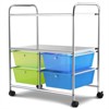 Tangkula 4-Drawer Rolling Storage Cart Metal Rack Organizer Shelf with Wheels - image 4 of 4