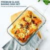 8-Piece Deep Glass Baking Dish Set with Plastic lids,Rectangular Glass Bakeware Set with Leftovers, Cooking, Kitchen - 4 of 4