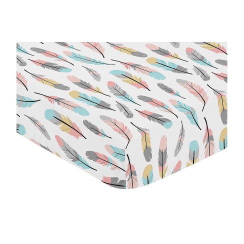 Sweet Jojo Designs Feather Fitted Crib Sheet Target