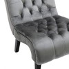 CAVINAS Modern Velvet Armless Accent Chair,Tufted Living Room Chair with Solid Wood Legs,Comfy Sitting Chair for Bedroom,Office - 4 of 4