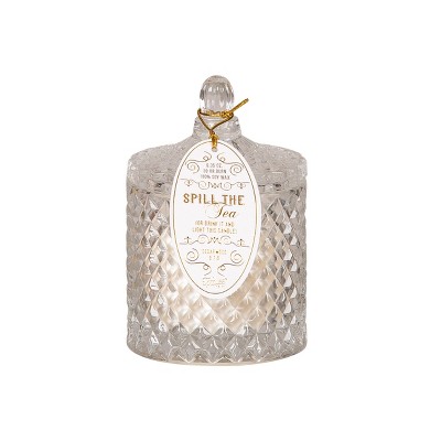 Totalee Gift Crystal White Spill the Tea Candle Wax White 6.35 oz Burn Time: 30
