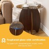 PAKASEPT Round Coffee Table with Wood Legs, 19.6" Glass Coffee Tables for Living Room Rustic Circle Center Cocktail Table with Tempered Glass-Top - 4 of 4