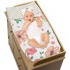 Sweet Jojo Designs Girl Changing Pad Cover Watercolor Floral Peach Green and Gold - 2 of 4
