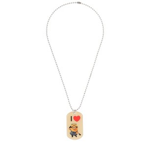 Despicable Me Dog Tag Necklace - I Love Minions - 1 of 4