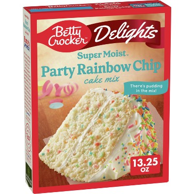 Betty Crocker Delights Rainbow Chip Super Moist Cake Mix - 13.25oz : Target