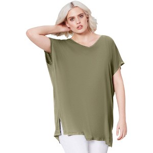 ellos Plus Size Oversized Tunic - 1 of 4