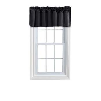 Ellis Stacey Solid Color Window 3" Rod Pocket High Quality Fabric Lined Swag Set Filler Valance 42"x13" Black
