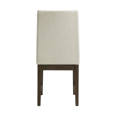 Simms 5-Piece Walnut Dining Set with Glass Top and Cream Upholstery