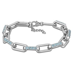 EVERLY JEWELRY | Sterling Silver 2.16 CT TGW Blue Topaz Bracelet, 7"+1"ext - 1 of 4