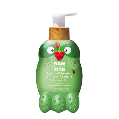 Raw Sugar Kids' Foaming Hand & Face Wash - Green Apple + Strawberry - 12 fl oz
