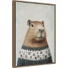 Amanti Art Capybara in Winter Snowflake Sweater by The Creative Bunch Studio Canvas Art Framed - 2 of 4