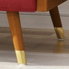 37.75'' Upholstery Club Chair with Button-Tufted Diamond Stitch, Rolled Accent Pillows, and Gold-Tipped Rubberwood Legs - 3 of 4