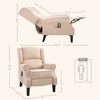Vibration Massage Recliner Chair for Living Room with Heat, Wingback Single Sofa,Suede Fabric Push Back Reclining Chair with Footrest and Side Pocket - 3 of 4