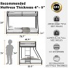 Zevemomo Twin Over Full Size Bunk Bed, Metal Low Profile Bunkbeds with Full-Length Guardrail and Ladder, Space Saving, No Boxing Spring Needed, Black - 4 of 4