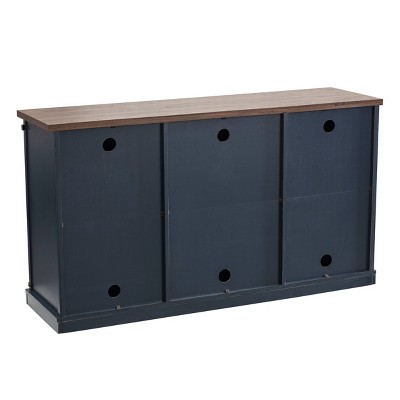 Navy 59'' Engineered Wood TV Stand with Sliding Barn Door
