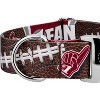Country Brook Petz 1 1/2 Inch Premium Crimson and White Football Fan Dog Collar Limited Edition - 4 of 4