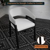 Leisuremod Cali U-Shaped Dining Arm Chair with Leather Upholstery, Open Back Design for Modern Kitchen and Home, Set of 4 - 4 of 4