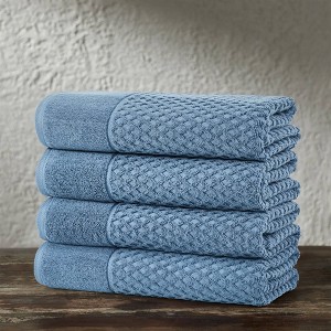 4pc Cotton Diamond Textured Towel Set - Isla Jade - 1 of 4