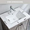 Sincido Farmhouse Modern 24" Bathroom Vanity Floor Standing Cabinet w/ Ceramic Sink,Barn Door,Large Storage Drawer and Metal Handle - 4 of 4