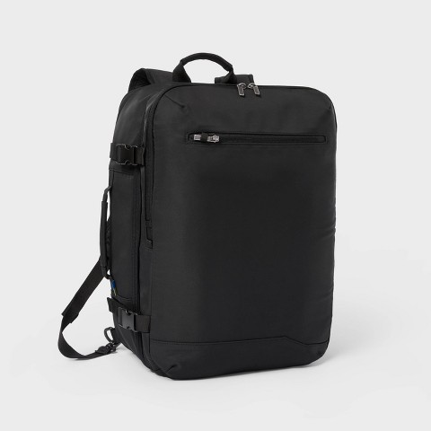 Рюкзаки Open Story 40L Travel Backpack With Expansion Black - Open Story™️: Water-Resistant, Fits 15" Laptop, Softside Twill