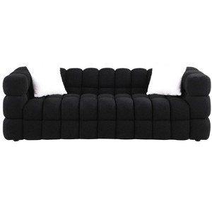VYNXARIA 84.3 length ,35.83" deepth ,human body structure for USA people, marshmallow sofa,boucle sofa ,Black color,3 seater - 1 of 4