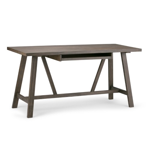 Conway Wood Writing Desk with Storage Gray - Threshold™