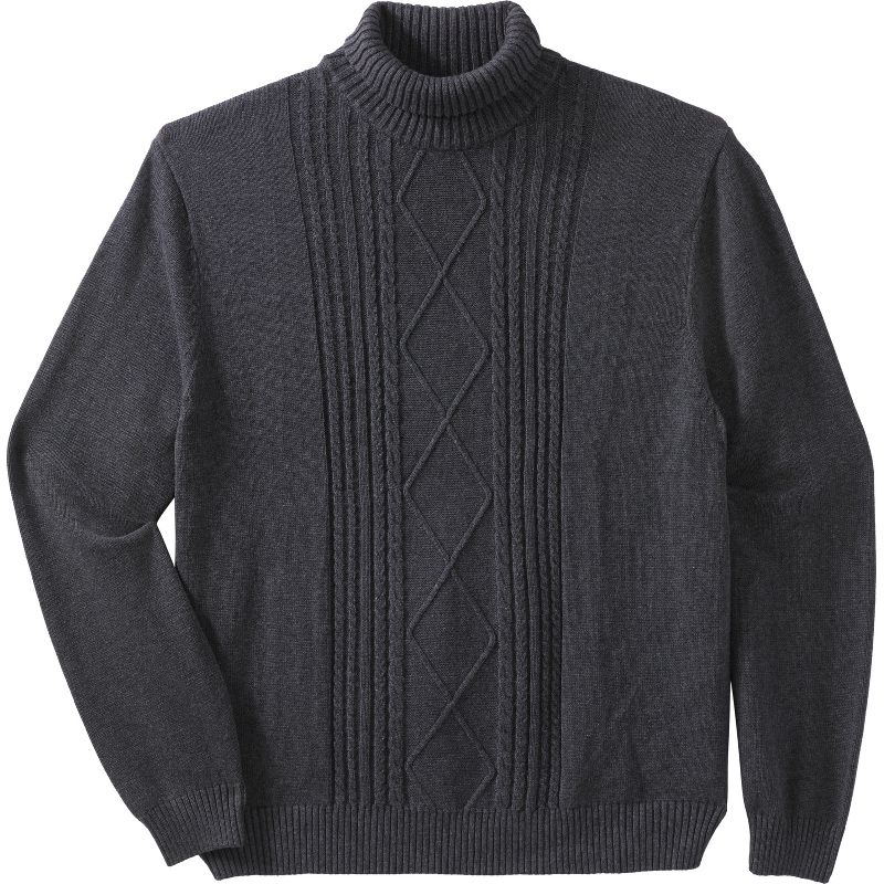 Liberty Blues Men's Big & Tall  Shoreman's Cable Knit Turtleneck Sweater, 1 of 2