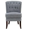 26"1pc Modern Dark Gray Upholstery Button Tufted Accent Chair - 3 of 4