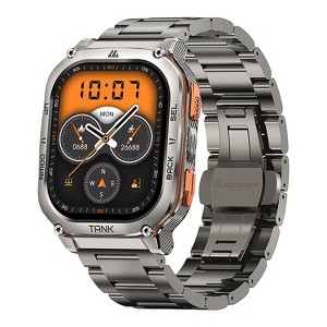 KOSPET® TANK M3 Ultra Special Edition 1.96-In.-AMOLED GPS Smartwatch with Stainless Steel Band (Silver) - 1 of 4