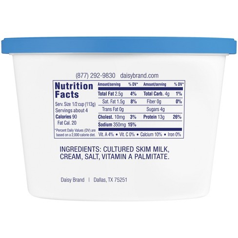 Daisy Cottage Cheese Nutrition Label Pensandpieces