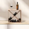 Sevobal Utility Storage Shelves, Wine Rack Holder with Compact and Cross Design, Cellar Storage for Kitchen Bar, Brown, 19.7"*10.2"*19.7" - 2 of 4