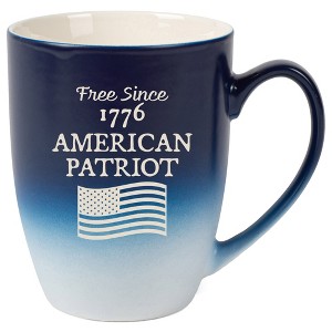 100 North United States of America 10 Ounce Navy Blue and White Two Toned Ombre, Comfortably Fits Your Hands, Ceramic Tea Coffee Cup Mug, Free Since - 1 of 1