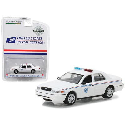 2010 Ford Crown Victoria United States Postal Service (USPS) Police White Hobby Exclusive 1/64 by Greenlight