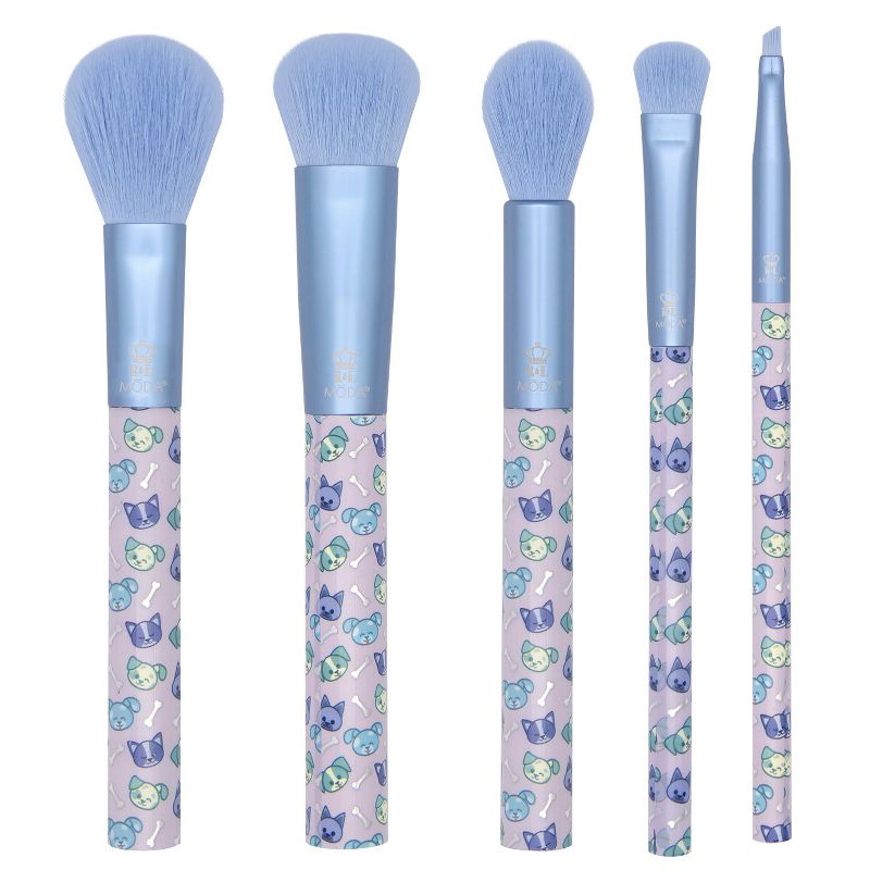 MODA Brush Pretty Paws 5pc Puppy Makeup Brush Kit, Includes Domed Shader, Angle Liner, and Accentuate Makeup Brushes, 1 of 10
