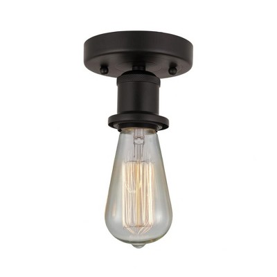 Bare Bulb - 1 Light Semi-Flush Mount In Industrial Style-3.75 Inches Tall and 2 Inches Wide