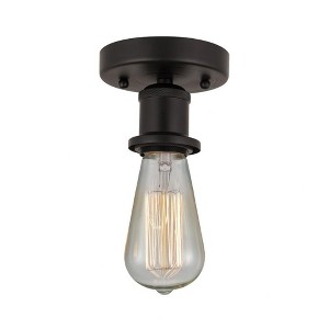Bare Bulb - 1 Light Semi-Flush Mount In Industrial Style-3.75 Inches Tall and 2 Inches Wide - 1 of 1