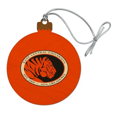 East Central University Primary Logo Wood Christmas Tree Holiday Ornament