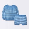 Baby Boys' Striped Sweater Set - Cloud Island™ Blue - 2 of 4