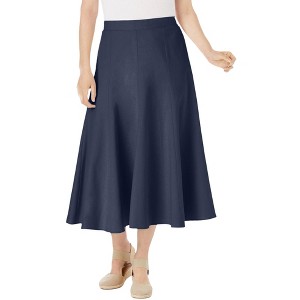 Woman Within Plus Size Linen-Blend Skirt - 1 of 4