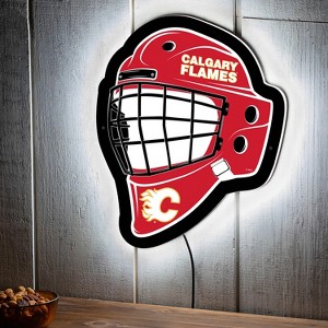 Evergreen Ultra-Thin Edgelight LED Wall Decor, Helmet, Calgary Flames- 15.6 x 19 Inches Made In USA - 1 of 4