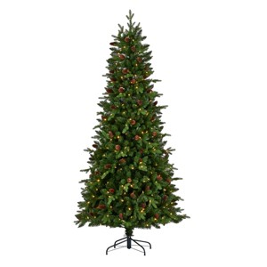 Seasonal LLC Canyon Ranch Fir Artificial Tree 9ft, Pre-Lit 620 Warm White LED Lights, 2264 PE/ PVC Tips - 1 of 4