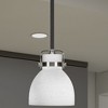 Toltec Lighting Easton 1 - Light Pendant in  Matte Black/Brushed Nickel with 6'' White Muslin Shade - 3 of 4