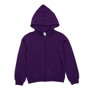 Leveret Kids Zipper Cotton Solid Color Hoodie - 1 of 1