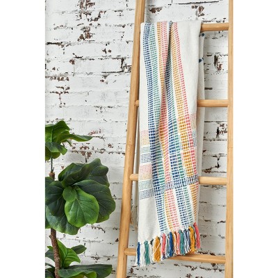 Wille 50" x 60" Multicolor Cotton Woven Throw Blanket