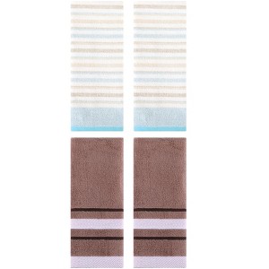 REGALWOVEN 4 Pcs Striped Soft Comfortable Absorbent Bathroom Hand Towel for Home - 1 of 4