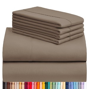 LuxClub 4-7 PC Silky Soft Cooling Deep Pocket Performance Sheet Set - 1 of 4