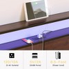 Hausource Industrial King Size Bed Frame with Storage LED Headboard, Charging Station, No Box Spring Needed - 2 of 4