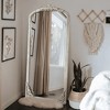Lirago Arch Solid Wood Mirror Ornate Mirror Wall Mirror Retro Mirror with Carved Frame 67x28 Weathered White - 3 of 4